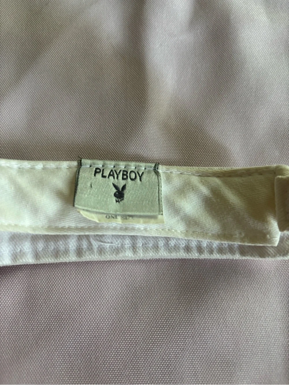 PLAYBOY White Rhinestone Bunny Visor Cap
